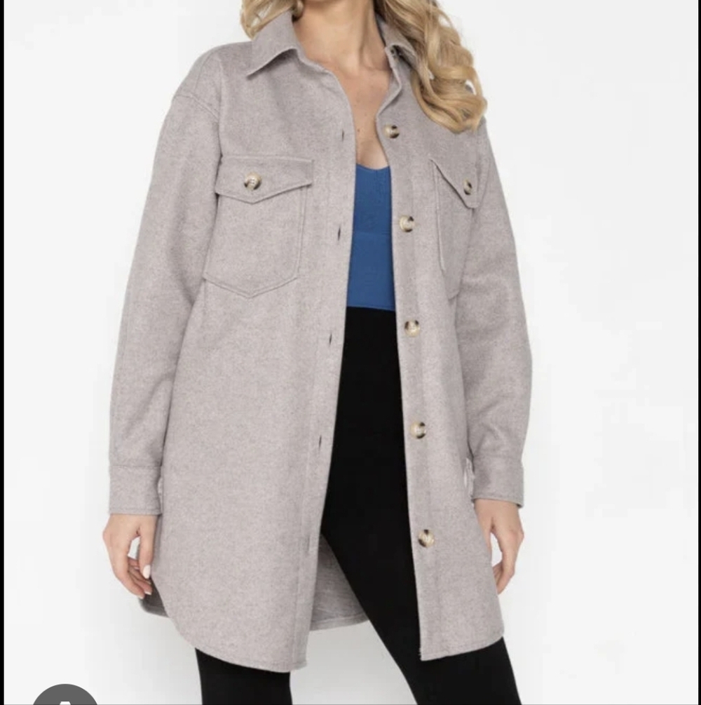 Cest Moi Pink Felt Shirt Jacket Coat